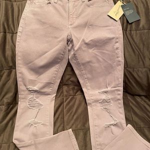 Women’s high rise skinny distressed jeans